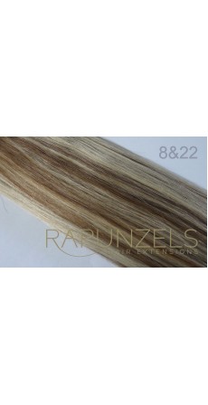 65 Gram 18" Hair Weave/Weft Colour #8&22 Light Brown & Blonde Mix (Half Head)